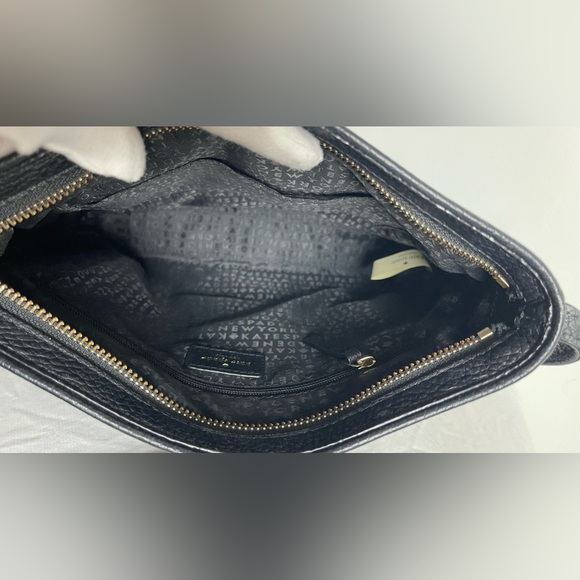 Kate Spade Black Pebbled Messenger Leather Crossbody Bag - Picture 14 of 17
